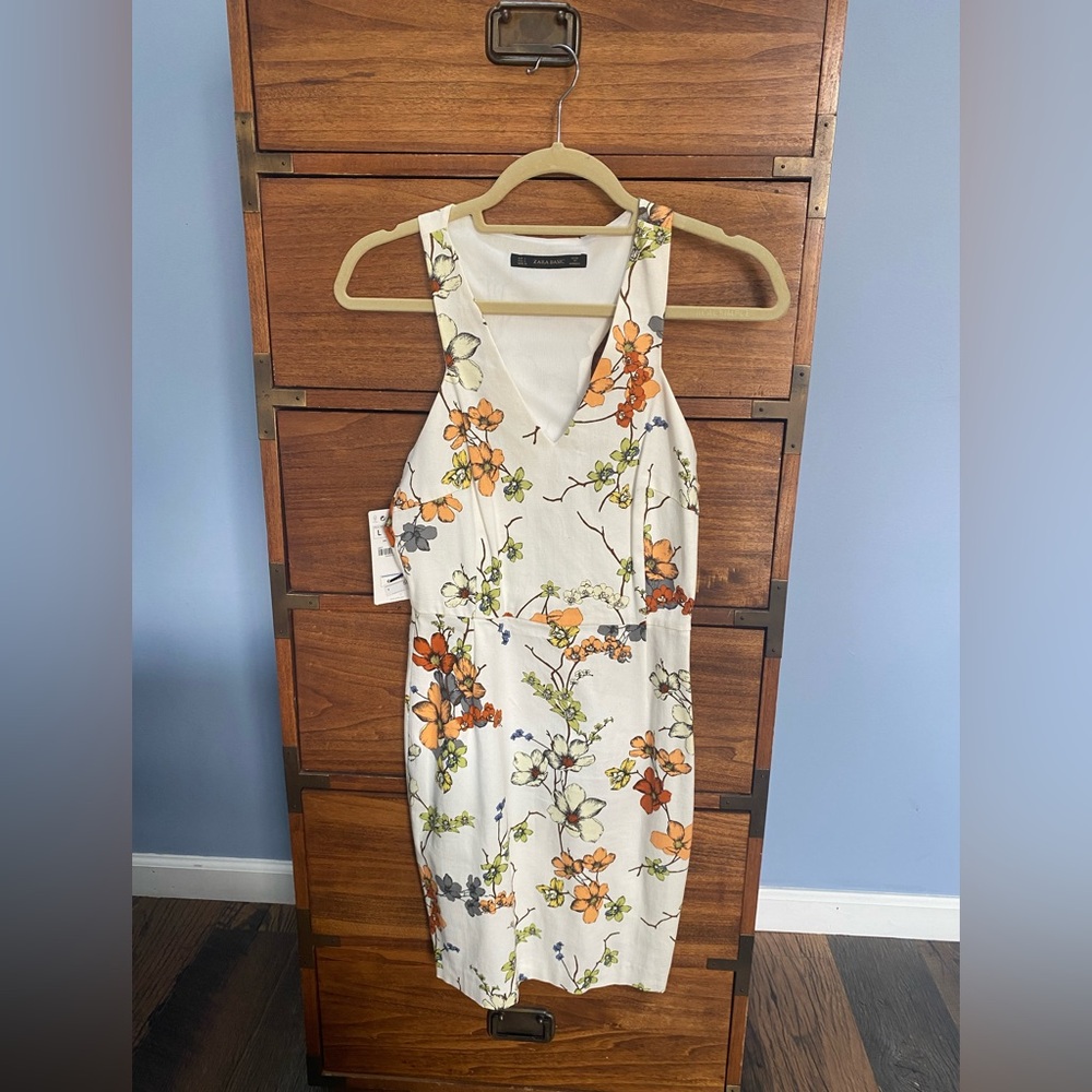 Zara Floral Print Sleeveless Dress